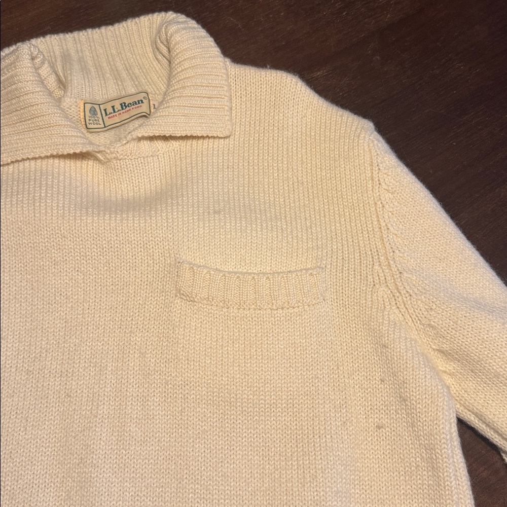 L.L. Bean Ivory Knit Pullover - Picture 7 of 12
